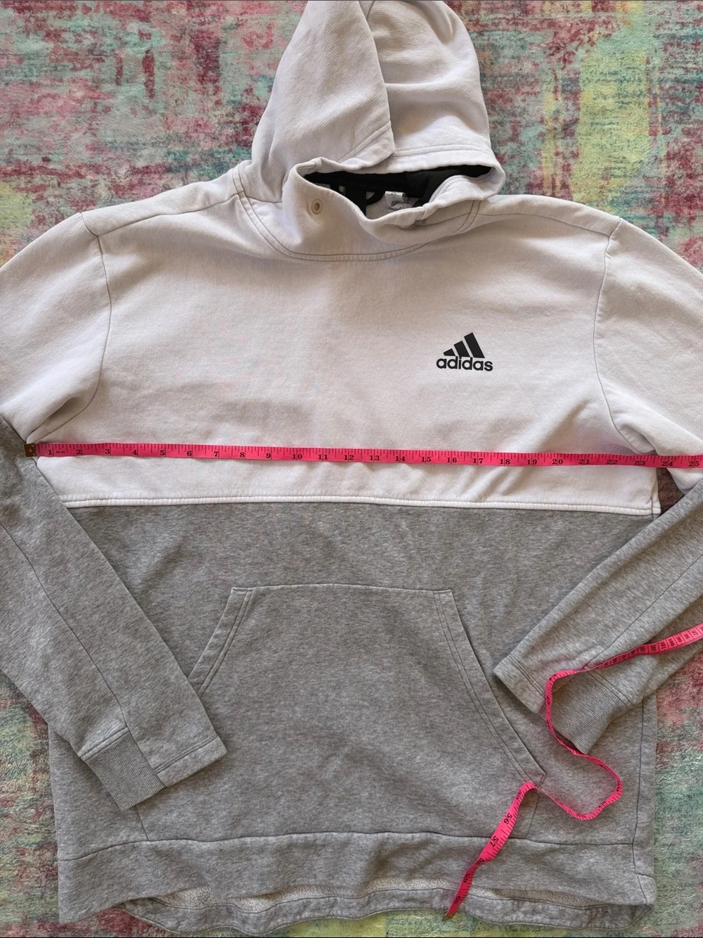 adidas Men’s Two-Tone Hooded Sweatshirt - White & Gray